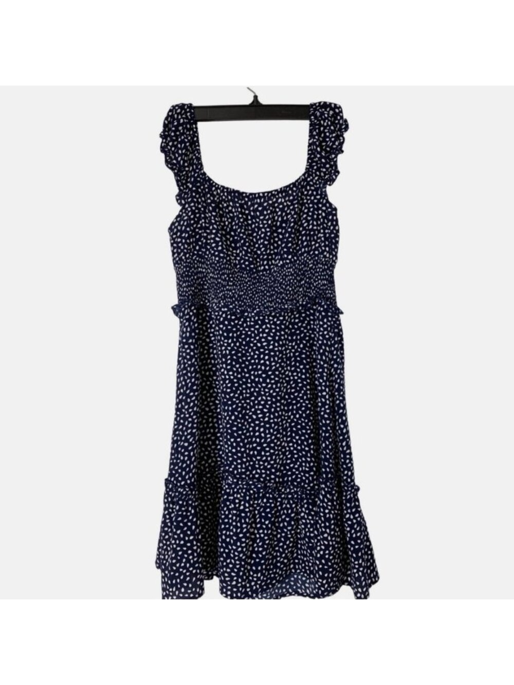 Women’s Skater Fit & Flare Smock Frill Navy Dress
